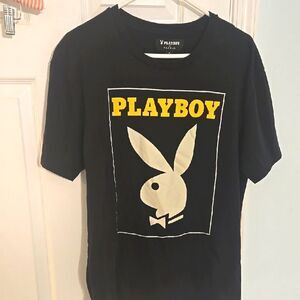 PLAYBOY Black and Yellow Short Sleeve Tee with Iconic Logo by pacsun